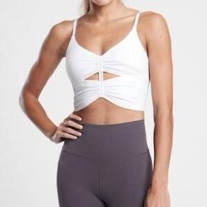 Athleta Cinch Longline Sports Bra in White